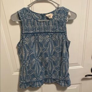 Mata Traders Blue Sleeveless Smocked Blouse